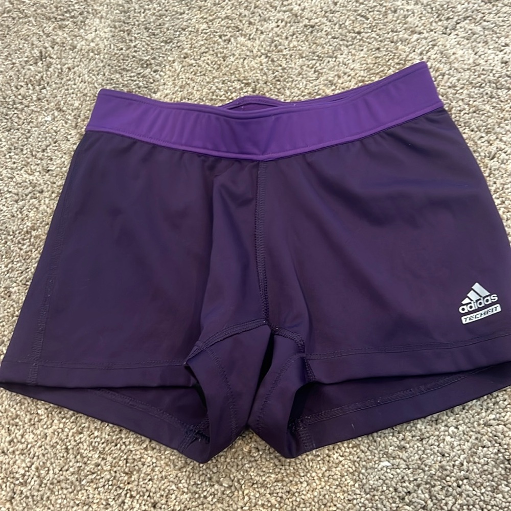 Purple Adidas volleyball shorts
